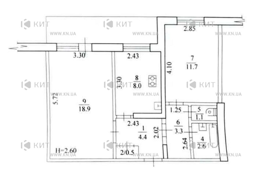 Продаж квартири Харків, Салтівка, 606 мрн., 55м²