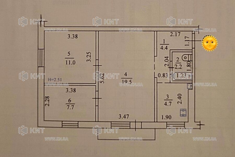 Продаж квартири Харків, Нові Дома, 52м²