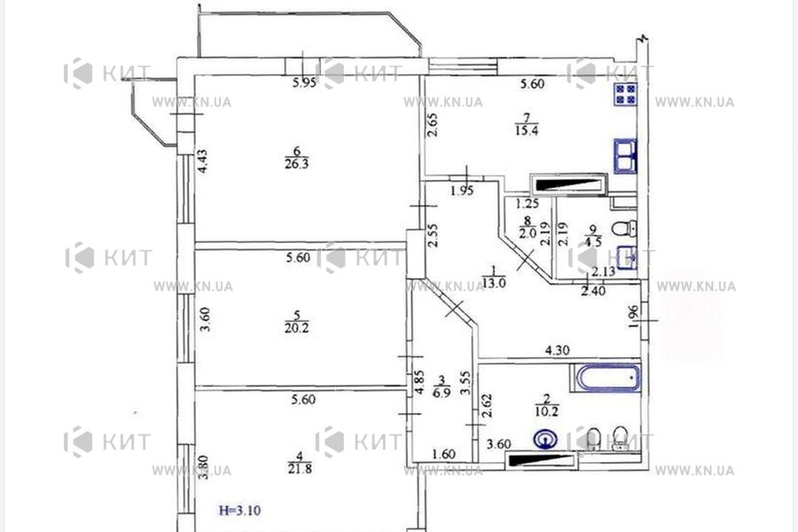 Продаж квартири Харків, Павлове Поле, 127.1м²