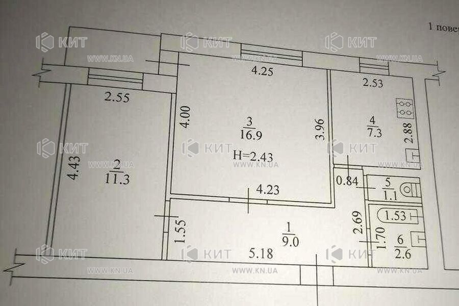 Продажа квартиры Харьков, Спортивная, Гагарина, Защитников, 51м²