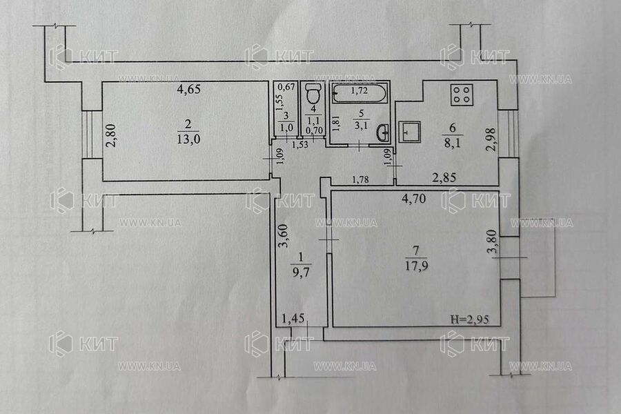 Продажа квартиры Харьков, Центр, 54.6м²