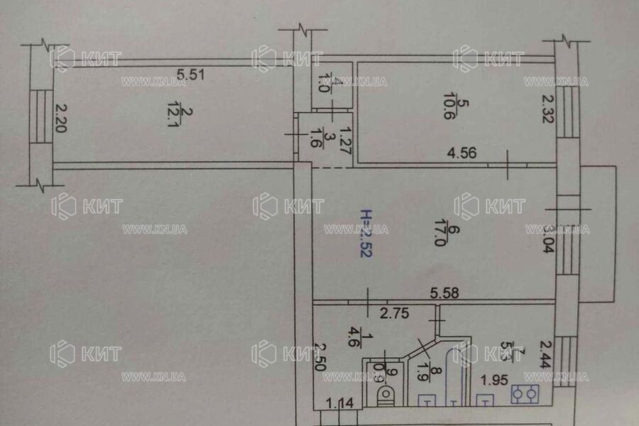 Продаж квартири Харків, ЮЖД, Центр. ринок, 56м²