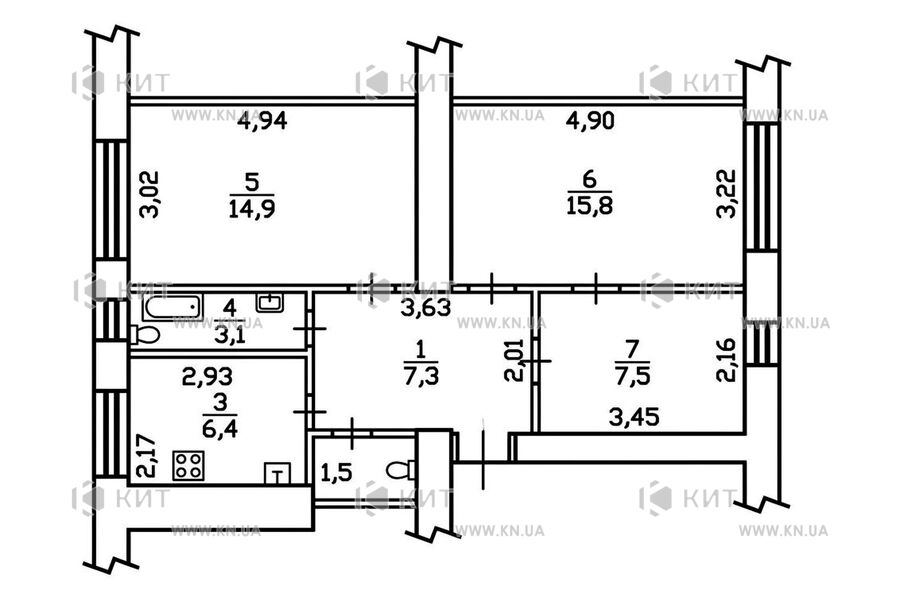 Продажа квартиры Харьков, Центр, 57м²