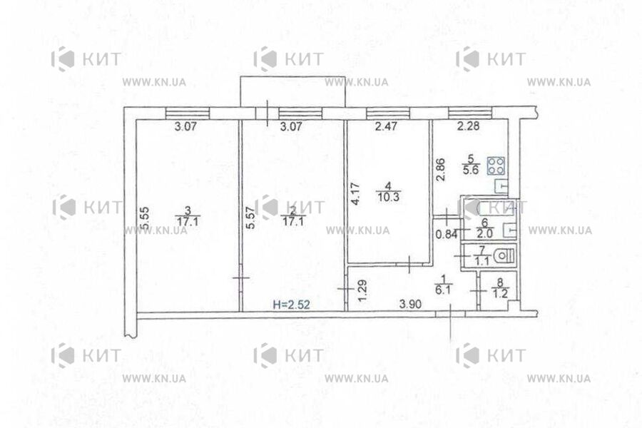 Продаж квартири Харків, Салтівка, 606 мрн., 62м²