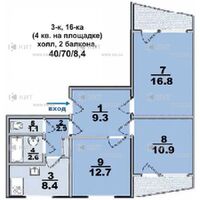 Продаж квартири Харків, Гагаріна, Спортивна, Захисників, 70м²