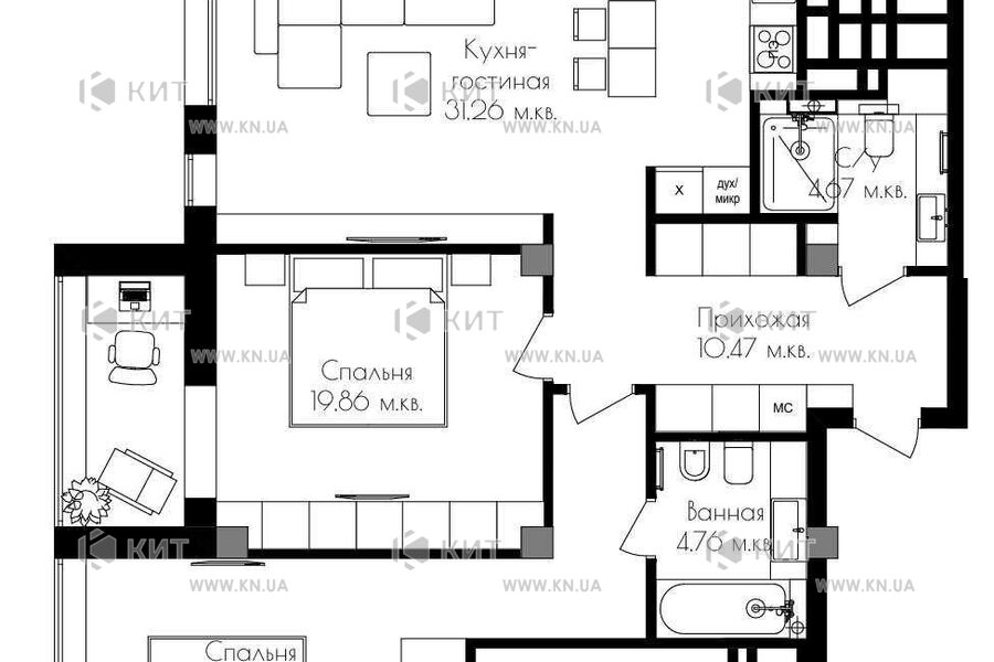 Продаж квартири Харків, Салтівка, 522 мрн., 91м²