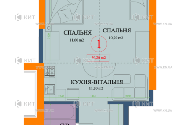 Продажа квартиры Харьков, Центр, 51м²
