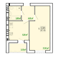 Продажа квартиры Харьков, Киевская, Гидропарк, 37.15м²