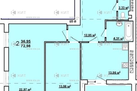 Продаж квартири Харків, ХТЗ, Рогань, 72.98м²