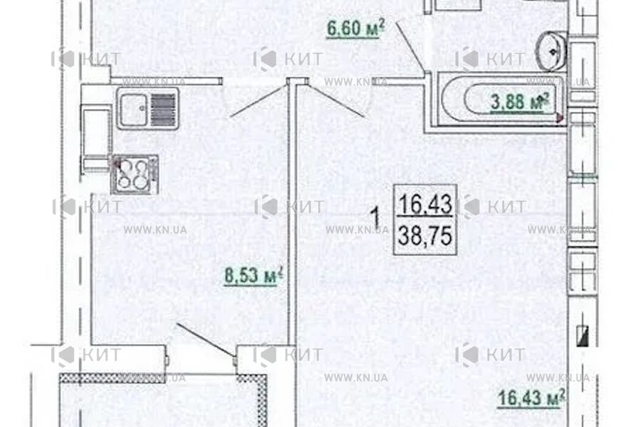 Продажа квартиры Харьков, Гидропарк, 38м²