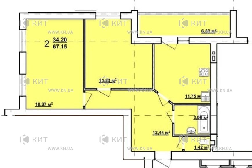 Продаж квартири Харків, ХТЗ, Рогань, 67.15м²