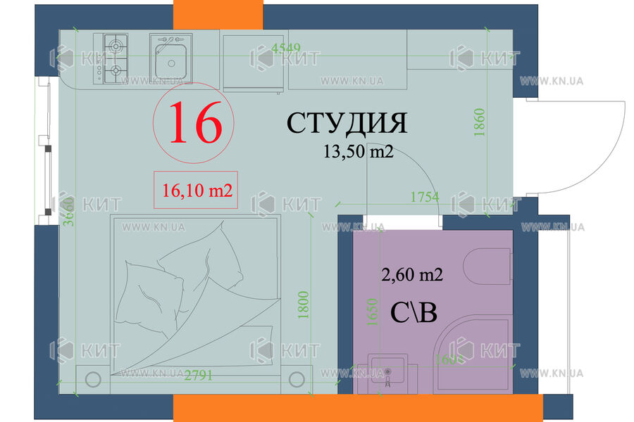 Продажа квартиры Харьков, Центр, 16м²
