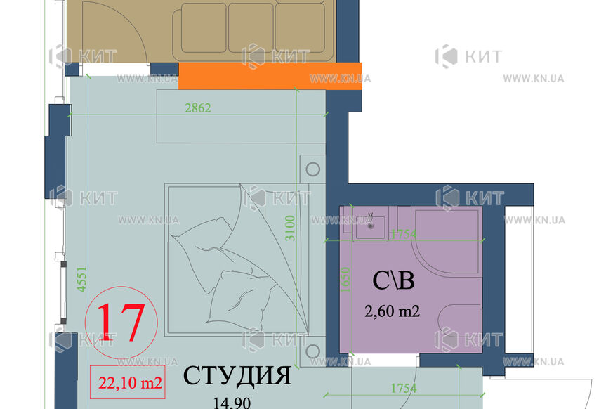 Продаж квартири Харків, Центр, 17м²