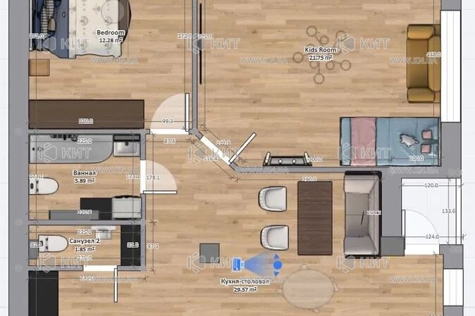 Продажа квартиры Харьков, Гагарина, Спортивная, Защитников, 68.23м²