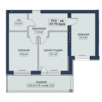 Продаж квартири Харків, Салтівка, 522 мрн., 69м²
