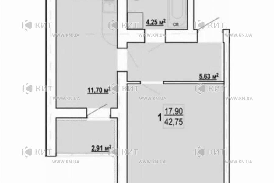 Продаж квартири Харків, Гідропарк, 43м²