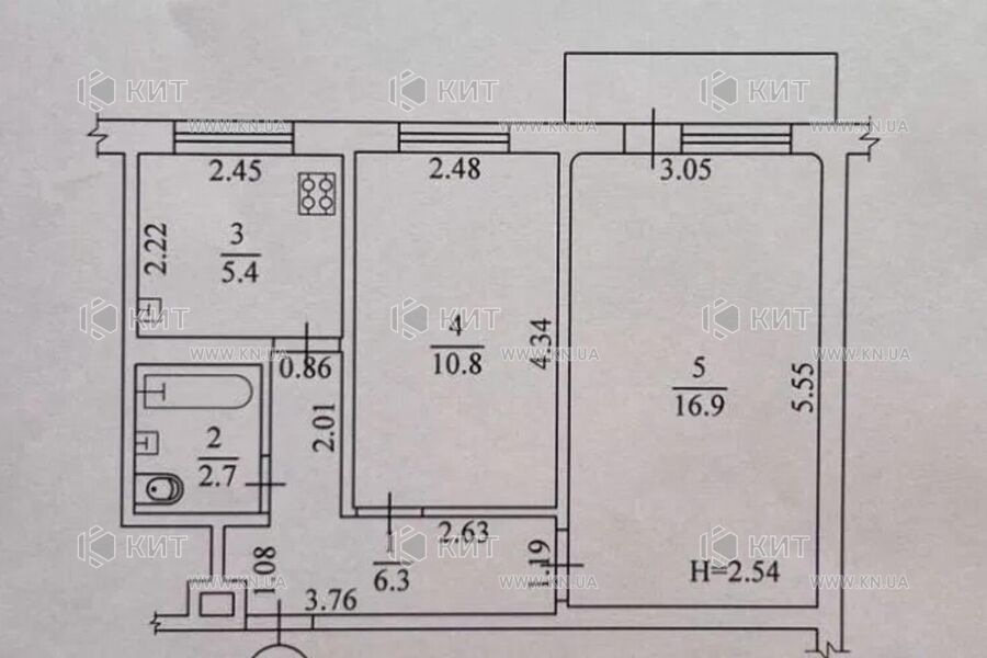 Продажа квартиры Харьков, Новые дома, 44м²