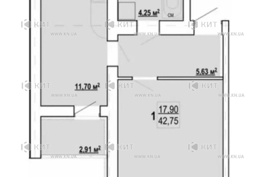 Продажа квартиры Харьков, Гидропарк, 43м²