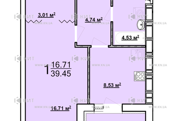 Продажа квартиры Харьков, ХТЗ, Рогань, 39.46м²