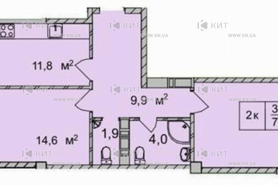 Продаж квартири Харків, Центр, 76.2м²