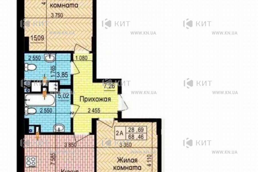 Продажа квартиры Харьков, Новые дома, 69м²
