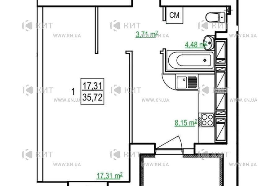 Продажа квартиры Харьков, Холодная гора, 36м²