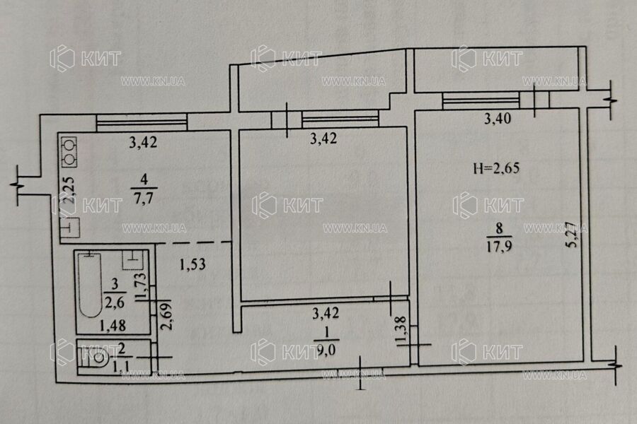 Продаж квартири Харків, Олексіївка, 57м²