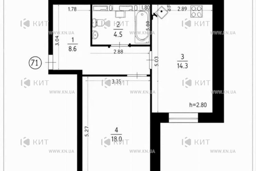 Продажа квартиры Харьков, Одесская, Основа, 47м²