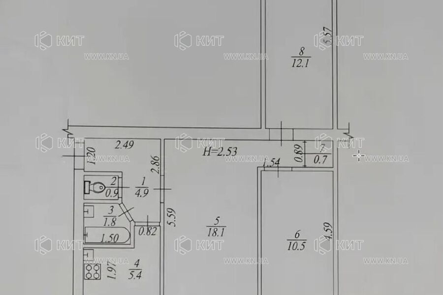 Продаж квартири Харків, Аеропорт, Мерефянське шосе, 54.4м²