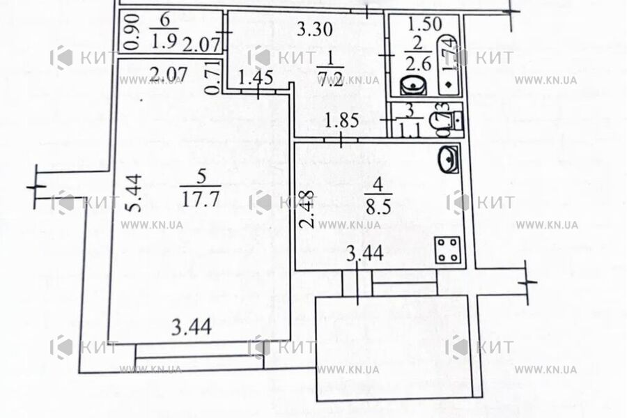 Продаж квартири Харків, Жуковського, П’ятихатки, 41.6м²