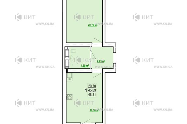 Продаж квартири Харків, Холодна Гора, 48м²
