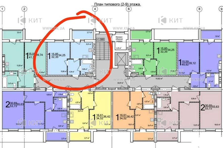 Продаж квартири Харків, Салтівка(Бараб.,Україна), 34м²