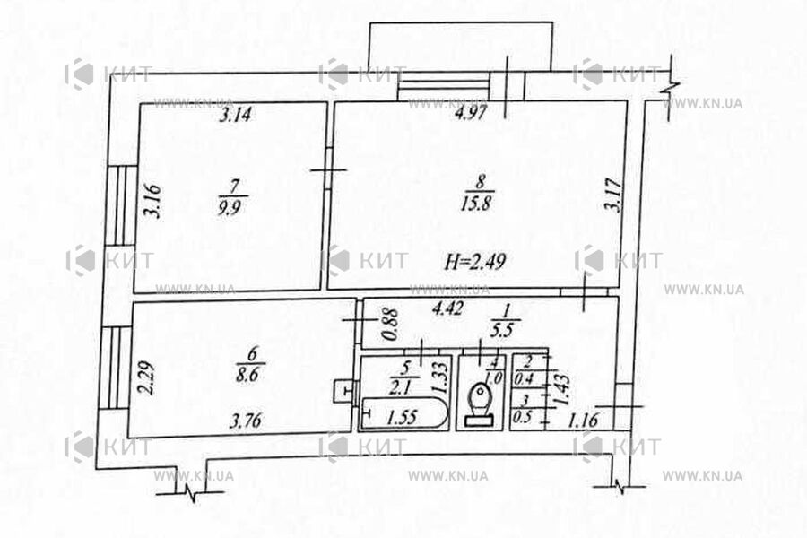 Продаж квартири Харків, Нові Дома, 45м²