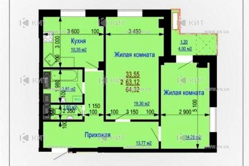 Продажа квартиры Харьков, Одесская, Основа, 65.4м²