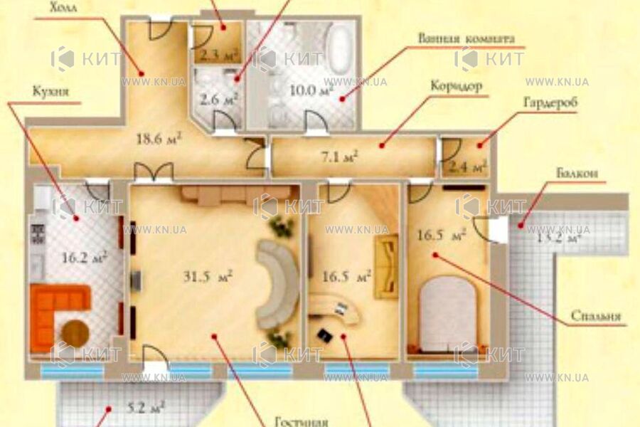 Продаж квартири Харків, Павлове Поле, 133м²