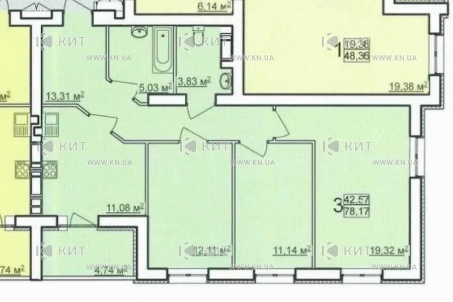 Продаж квартири Харків, Олексіївка, 77м²