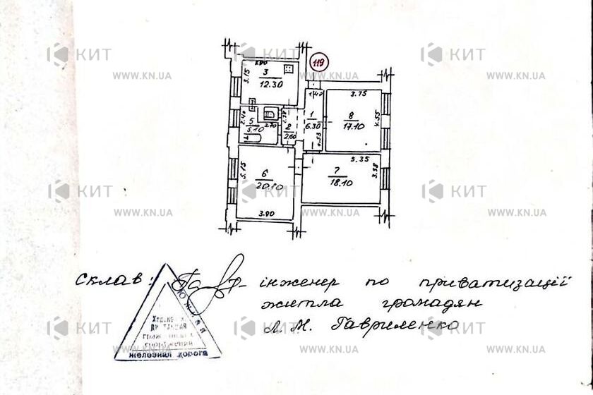 Продаж квартири Харків, ЮЖД, Центр. ринок, 82м²