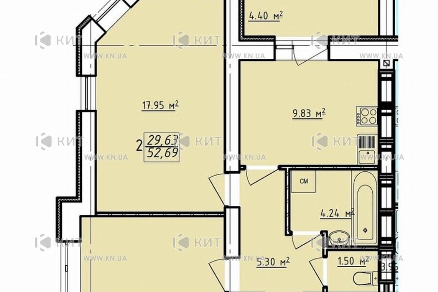 Продаж квартири Харків, Спорт.Гагар.Повст., 54м²