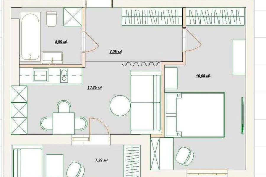 Продажа квартиры Харьков, Алексеевка, 49м²