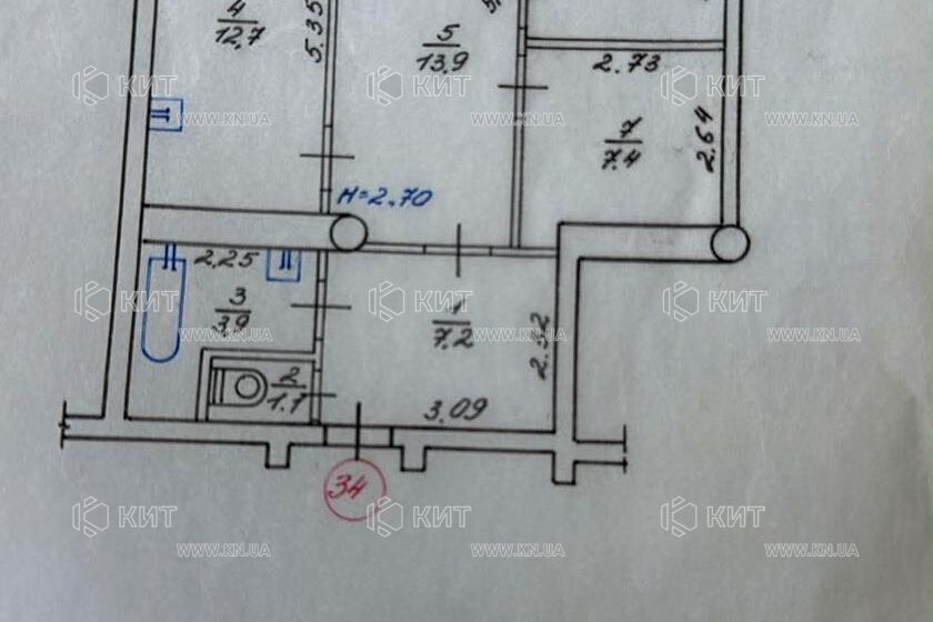 Продаж квартири Харків, Спорт.Гагар.Повст., 55м²