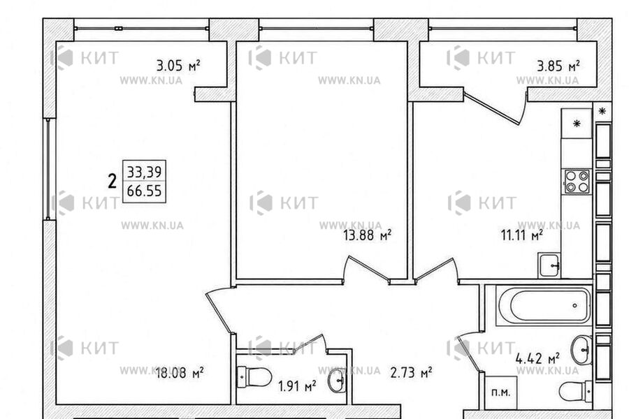 Продажа квартиры Харьков, Киевская, Гидропарк, 67м²