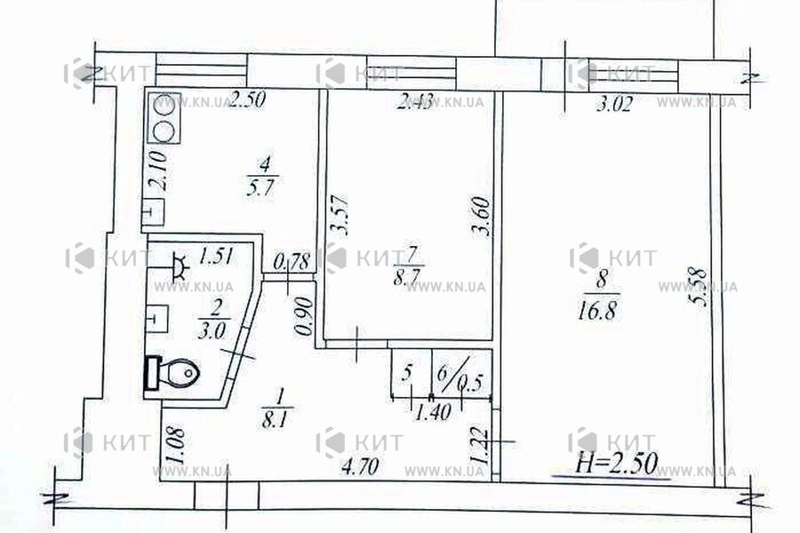 Продаж квартири Харків, Павлове Поле, 44.2м²