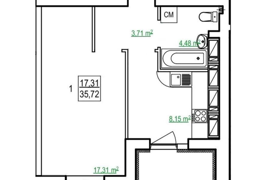 Продажа квартиры Харьков, Холодная гора, 36м²