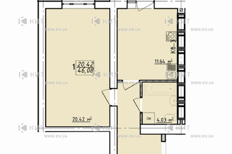 Продажа квартиры Харьков, Спортивная, Гагарина, Защитников, 46м²