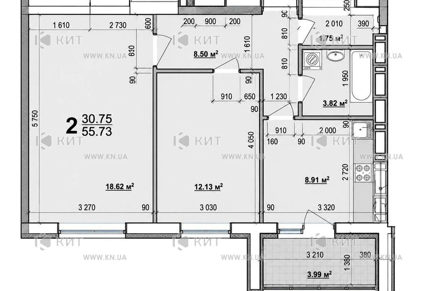 Продажа квартиры Харьков, ХТЗ, Рогань, 55.73м²
