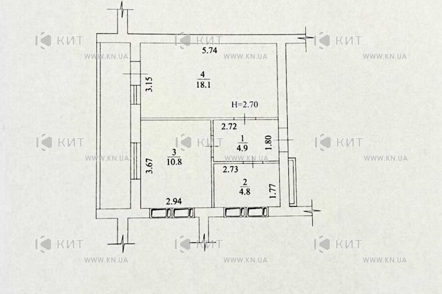 Продаж квартири Харків, Салтівка(Г.Праці,Студ.), 48м²