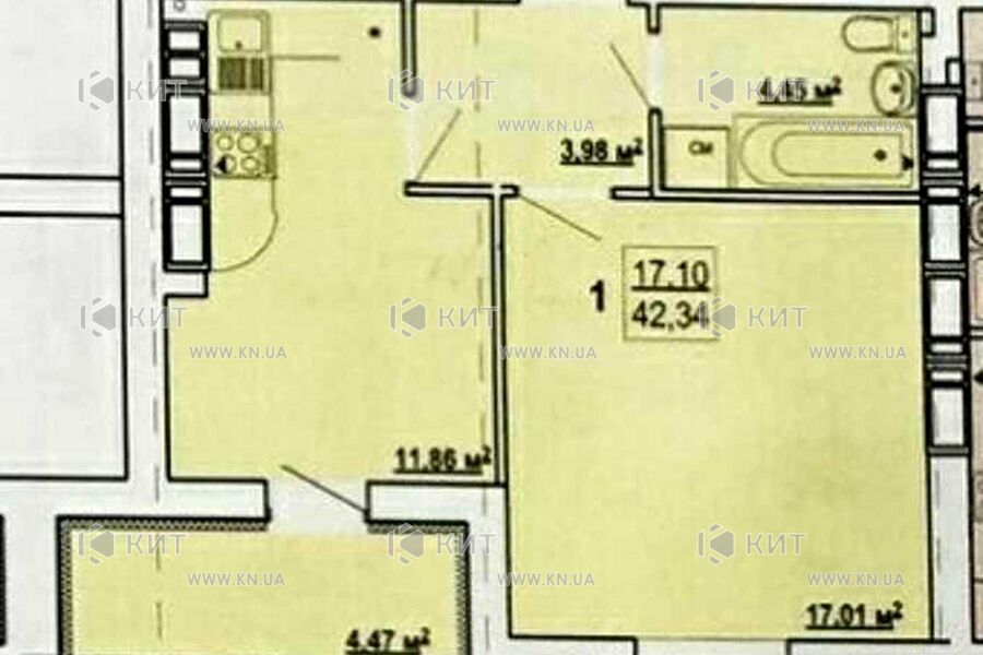 Продаж квартири Харків, Київська, Гідропарк, 42.5м²
