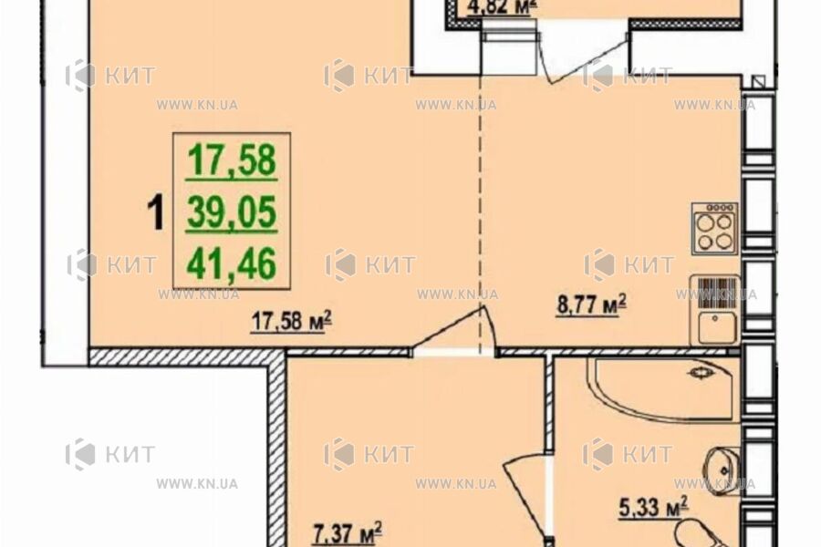 Продаж квартири Харків, Спорт.Гагар.Повст., 41.46м²
