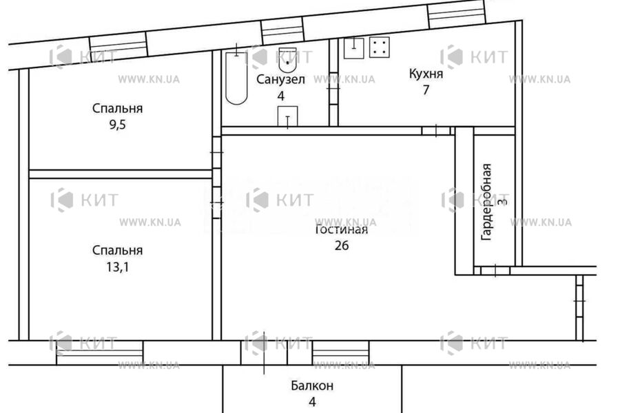 Продаж квартири Харків, ЮЖД, Центр. ринок, 63м²