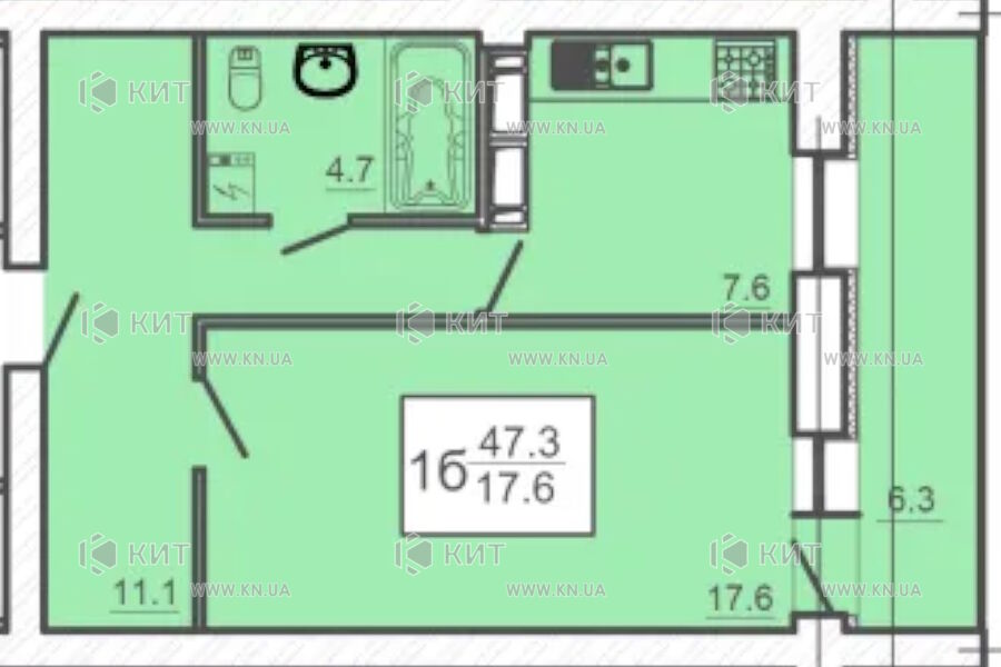 Продаж квартири Харків, Салтівка(Г.Праці,Студ.), 47.3м²
